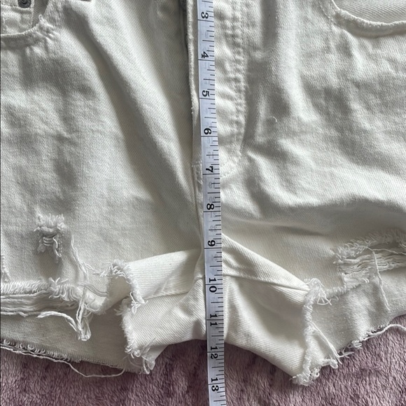 We The Free White Distressed Denim Shorts - Picture 7 of 8